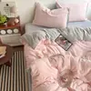 Otoño e Invierno Engrosado Tallado Leche Polar Juego de Cuatro Piezas Encaje Pelo de Conejo Bola de Encaje Lujo Ligero Juego de Tres Piezas Sábana Jacquard Funda Nórdica