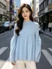 Suministro Directo de Fábrica Otoño e Invierno 2024 Estilo Ins Nuevo Elegante Top de Princesa con Pliegues Mangas Abullonadas Talla Grande Camiseta Holgada