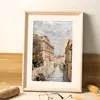 Porta-retrato retrô moldura vazia montagem moldura de foto imitação de madeira pendurar na parede 4k8k aquarela esboço infantil pintura a óleo quebra-cabeça papel a3a4