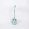 Escova de Vaso Sanitário com Conjunto de Base, Escova de Vaso Sanitário Personalizada Transfronteiriça, Montada na Parede com Cabo Longo, Sem Cantos Mortos, Ferramenta de Limpeza de Vaso Sanitário Atacado