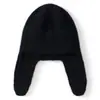Chapéu de tricô de cashmere para mulheres, chapéu versátil que cobre as orelhas, chapéu aviador de cor sólida, chapéu quente para cobrir a cabeça, chapéu Lei Feng, chapéu para clima frio ao ar livre