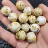 Cuentas Redondas de Cera de Abeja Flotantes Fluorescentes para Agua Salada Cuentas Sueltas Amarillo Grasa de Pollo y Flor Roja Pulsera Collar de Cera de Abeja Accesorios de Joyería Cuentas Hechas a Mano
