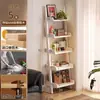 Estantería trapezoidal de madera maciza, estantería de pie, expositor para sala de estar, montado en la pared, estante de almacenamiento simple para el hogar, librería de múltiples niveles