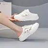 Q070 Verão Novo Meio Chinelo ins2026 Estilo Coreano Malha Respirável Estudante Sapatos Fechados no Dedo do Pé Casuais Sola Grossa Aumento de Altura