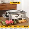 Estufa Comercial de Acero Inoxidable para Pescado a la Parrilla Estufa de Carbón Doméstica Estufa de Carbón Vegetal Estufa Rectangular de Alcohol Fuego de Carbón al Aire Libre