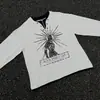 Camiseta con Tachuelas Estilo Retro Americano Street Style Oso Mágico Subcultura Hip-Hop Marca de Moda Camiseta Base Camiseta de Dos Piezas Falsas Cuello Semiabierto