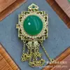 Colgante de Hebilla de Paz con Incrustaciones de Crisoprasa Imperial Verde Tipo Hielo para Mujer, Buda Sonriente Buda Maitreya Dios de la Riqueza Colgante de Jade