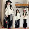 Conjunto de Moletom para Meninas Roupa de Primavera e Outono 2026 Novo Estilo College Meio Zíper Esportivo Casual Conjunto de Duas Peças para Meninas Mais Velhas
