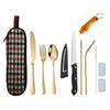 Conjunto de Talheres de Aço Inoxidável 1010 Faca, Garfo e Colher Série Xadrez Estilo Montanhismo Acampamento Viagem Jantar Outdoor Utensílios de Mesa Portáteis