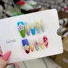 Nai Zi Puro Feito à Mão Reutilizável Estilo Europeu e Americano B296 Verão Colorido Cor Contrastante Flor Plumeria Pintada à Mão 3D Coração