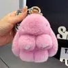 Lindo Colgante Llavero de Conejo de Peluche, Muñeco de Conejo Pequeño Auténtico de Moda, Adorno de Regalo de Cumpleaños para Estudiantes Niñas