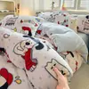 2026 nuevo juego de ropa de cama de cuatro piezas estilo fresco, terciopelo de leche impreso, 200g engrosado