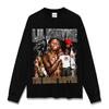 Camiseta de Manga Corta Estampada Estilo Retro Americano Transfronteriza Lear Wayne LilWayne Suéter Pesado de Manga Larga Cuello Redondo con Capucha