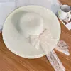 Sombrero de paja con ala ancha y tiras para mujer, estilo coreano, transpirable, para verano, playa, vacaciones, pescador