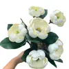Flor de Magnólia Artificial Flor Falsa de PU Decoração de Casa Sala de Estar Arranjo de Cena de Magnólia Ornamento Arranjo Floral