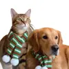 Novo Cruzamento Animal de Estimação Natal Gato Cachorro Sino Cachecol de Tricô Fofo Aquecedor de Pescoço Decorações para Animais de Estimação