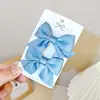 Par de pasadores de pelo con lazo estilo coreano para niños, pasador para el pelo de niña, accesorios para el pelo de niña, pinza para el pelo rota, pinza superior, tocado lateral