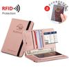 Correa de cuero PU bolsa para pasaporte tarjetero para pasaporte con RFID estuche protector para viajes al extranjero billetera tarjetero para billetes de charter se puede imprimir el logo