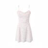 Vestido con cordones en los hombros, diseño de nicho europeo y americano, para mujer, sexy, ajustado, exterior, con flores, falda con tirantes y orejas de madera