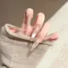 Color Nude Puro y Elegante, Delicado Efecto Cat-Eye, Hecho a Mano, Texturizado, Como una Diosa, Sencillo, De Alta Gama, Arte de Uñas que Realza el Cutis
