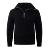 Suéter de punto cálido de manga larga para hombre, color liso, ajuste holgado, estilo europeo y americano, simple y casual, adecuado para otoño e invierno