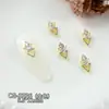 Acessórios Brilhantes de Zircônia para Nail Art em Dourado e Prata, Laço Luxuoso de Alta Qualidade Cravejado de Zircônia com Pingente de Pérola, Decoração de Diamante para Unhas