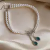 Collar Ovalado de Perlas con Cuentas de Doble Capa, Estilo Corte Francés, Cadena Elegante para Clavícula, Gama Alta, Lujo Ligero, Joyería de Nicho