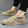 Zapatos Casuales para Hombre Transfronterizos 2026 Nuevo Estilo Mocasines Slip-On Malla Transpirable Fly-Knit Zapatos Casuales para Hombre