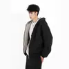 Sudadera Cardigan con Doble Cremallera para Hombre Primavera y Otoño Silueta de Alta Gama Estilo Americano High Street Marca de Moda Resistente Tela Gruesa Sudadera con Capucha