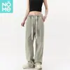 Venta directa de fábrica jeans de cintura elástica para hombres y mujeres, estilo americano holgados rectos casuales versátiles de pierna ancha, en stock transfronterizo