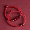 Pulsera de Piedra en Bruto de Cinabrio Natural con Mantra de Seis Palabras, Joyería Tejida con Hilo Rojo para Mujeres y Hombres, Pulsera de la Paz, Pulsera de Cinabrio