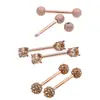 Fornecimento direto transfronteiriço de cabeça de zircão fosca haste reta anel rolante lama bola rolante anel 1.6x 16mm haste Amazônia