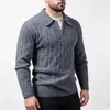 Suéter de punto europeo y americano transfronterizo otoño/invierno nuevo para hombre, con cuello, imitación de dos piezas, jersey casual base para hombres jóvenes