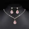 Colar de Gota d'Água com Zircônia Fashion Luxo Leve Temperamento de Alto Padrão Corrente para Clavícula Colar Exquisito de Luxo Leve Brinco Atacado