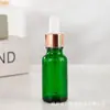 Frasco de Vidro Verde para Óleo Essencial com Conta-gotas de Ponta de Borracha, Frasco Dispensador de Sérum de 10ml, Frasco de Amostra de 30ml com Tipo Conta-gotas