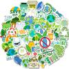 50 Adesivos de Grafite com Frases de Proteção Ambiental, Adesivos para Mala, Adesivos Decorativos Prontos para Celulares e Tablets