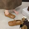 Zapatos planos de estilo retro con cordones y puntera cuadrada estilo británico, nuevos zapatos planos estilo coreano 2026, zapatos casuales de tacón bajo para mujer para ir al trabajo