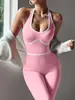 Mono de yoga halter de estilo europeo y americano transfronterizo para mujer, nuevo traje de fitness de una pieza sin costuras, ropa deportiva para fitness al aire libre