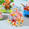 Puzzle 3D Estéreo Infantil Casa Bloques de Construcción Puzzle DIY Hecho a Mano Casa Pequeña Juguete Educativo Regalo Estudiante Día Nacional