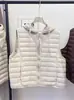 26 Outono Inverno Novo Estilo Europeu Oversized Gola Alta Acolchoada Colete de Penas Sem Mangas Jaqueta Quente 90 Penugem de Pato Branco