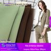 Terno Feminino Coreano de Primavera e Outono Espesso British Oblique 285g Calças de Perna Larga Tecido Sarja Moda