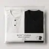 Camiseta de Cuello Henry de Marca de Moda Transfronteriza para Hombre, Top Casual Corto Versátil de Verano, Camisa Polo de Manga Corta con Cuello Alto Estilo Americano