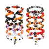 Pulseira de Contas Transfronteiriça Nova para Halloween com Morcegos, Abóboras e Aranhas Charmosas, Pulseira de Contas Presente de Festa para o Verão