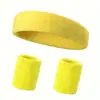 Set de Diadema Deportiva y Muñequera Tenis Bádminton Fitness Absorbente de Sudor Muñeca Transpirable Baloncesto Guía de Sudor Paquete