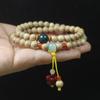 Pulsera de madera con fragancia a leche de 6 mm de doble capa, cuentas de flor de cinabrio, bosque, cuentas de rosario para jugar Wen, joyería al por mayor