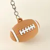 Llavero Creativo de Fútbol Llavero Personalizado de Bola de Silicona Colgante para Bolsa de Baloncesto Tenis Pequeño Adorno de Regalo