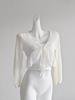 Chaqueta de Sol de Ganchillo con Volantes Color Albaricoque para Mujer, Verano, Seda de Hielo, Delgada, Exterior, Chal para Aire Acondicionado, Blusa Top Pequeño