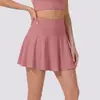 Falda de Tenis de Cintura Alta para Mujer, Anti-Exposición, Media Falda de Fitness Yoga, Falda Corta Deportiva de Bádminton de Secado Rápido, Falso Dos Piezas