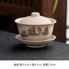 Tazón con tapa Juego de té de cerámica Tazón de té Tazón con tapa de tres talentos Tazón de té con agarre manual antiquemaduras Traje de juego de té doméstico Tazón con tapa Kung Fu