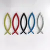 Adesivo de Metal Cruz Tridimensional Peixe-Shaped em Branco Adesivo para Carroceria de Carro Peixe-Shaped Adesivo Personalizado para Carroceria de Carro Peixe de Jesus Shaped J14